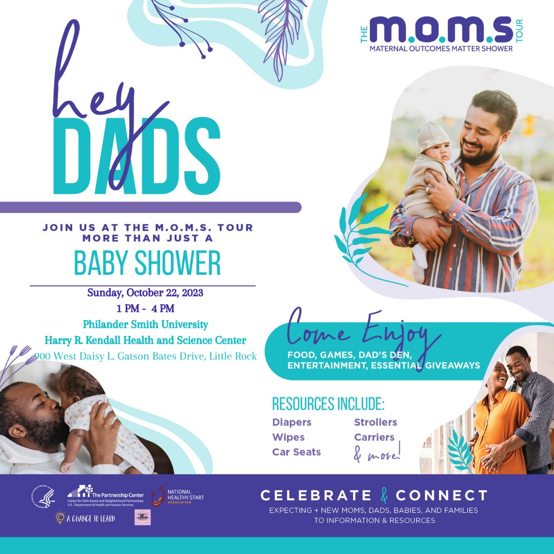 Join @HHSPartnership this Sunday for The M.O.M.S. Tour (Maternal Outcomes Matter Shower) at @PhilanderSmith. If you are pregnant or have kids under the age of 2, register here: form.jotform.com/231285480162049 Come out to enjoy food, games & meet your village! #maternalhealth #LittleRock