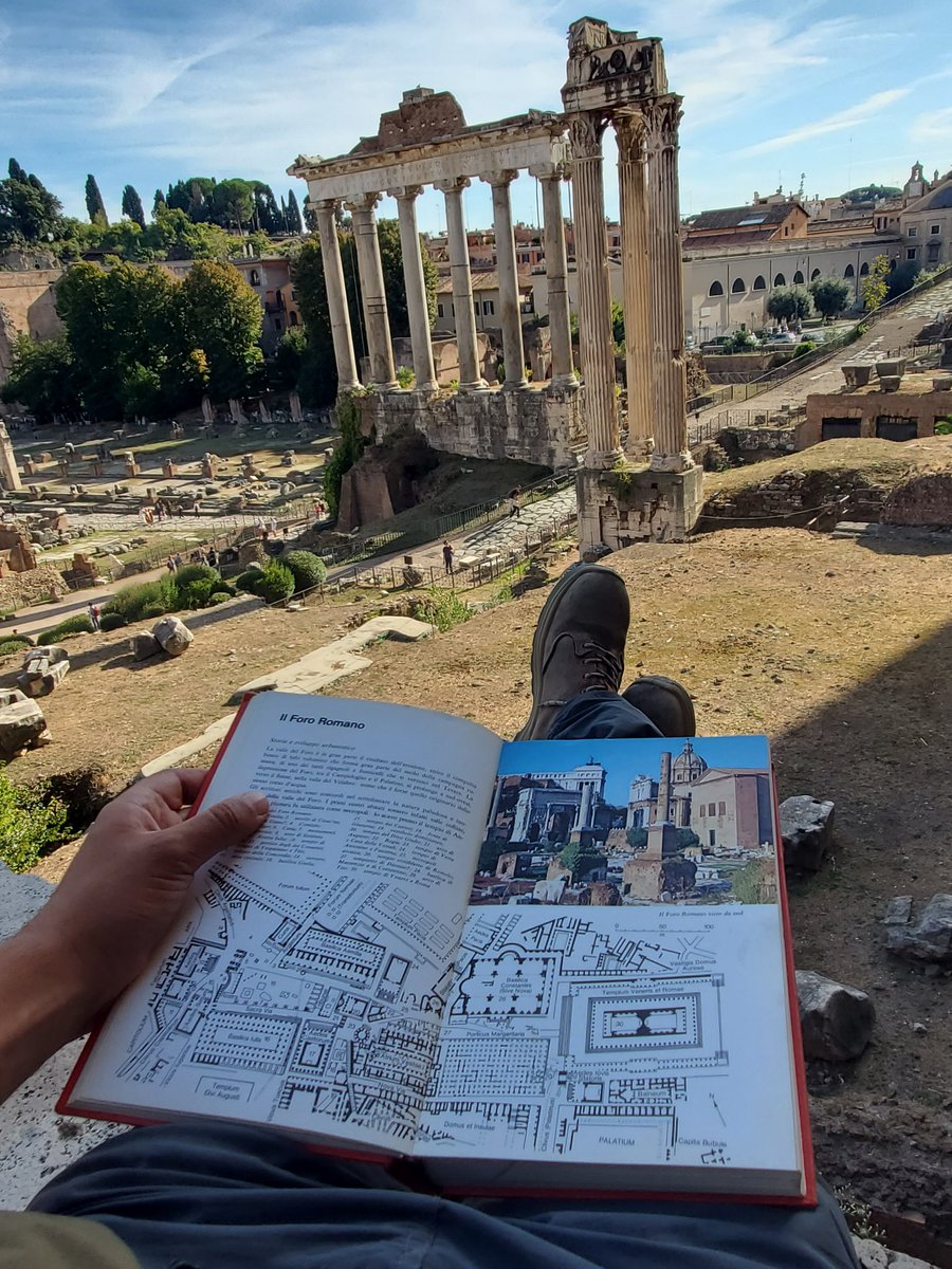 Dedicarse a la arqueología en Roma es simplemente un sueño cumplido. Y leer la guía arqueológica de Coarelli frente al foro después de trabajar, un espectáculo.