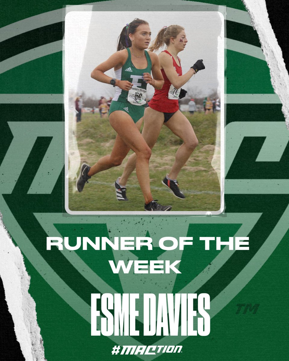 Runner of the Week 👏 Out of the gate at the Arturo Barrios Invitational, Oct. 13, EMU senior Esme Davies (Lake District, England/Queen Elizabeth Grammar School) led the Eastern women in the 6K with a 6:33.8 2k split, finishing the race ninth overall individually in 19:54.3,