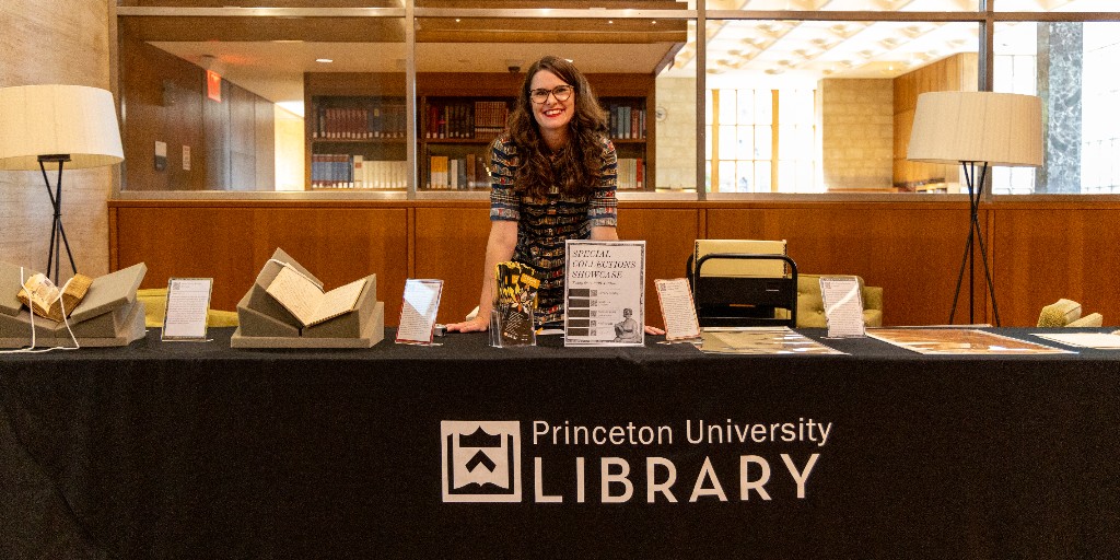 PULibrary's tweet photo. What types of items does Special Collections have to offer? Each month, @EmSarconi is featuring a variety of what can be found as part of her Special Collections Showcase! Stop by Firestone on 10/26 between 2-4pm to see what items she pulls next! 🎃 https://t.co/uMp3h8oecc