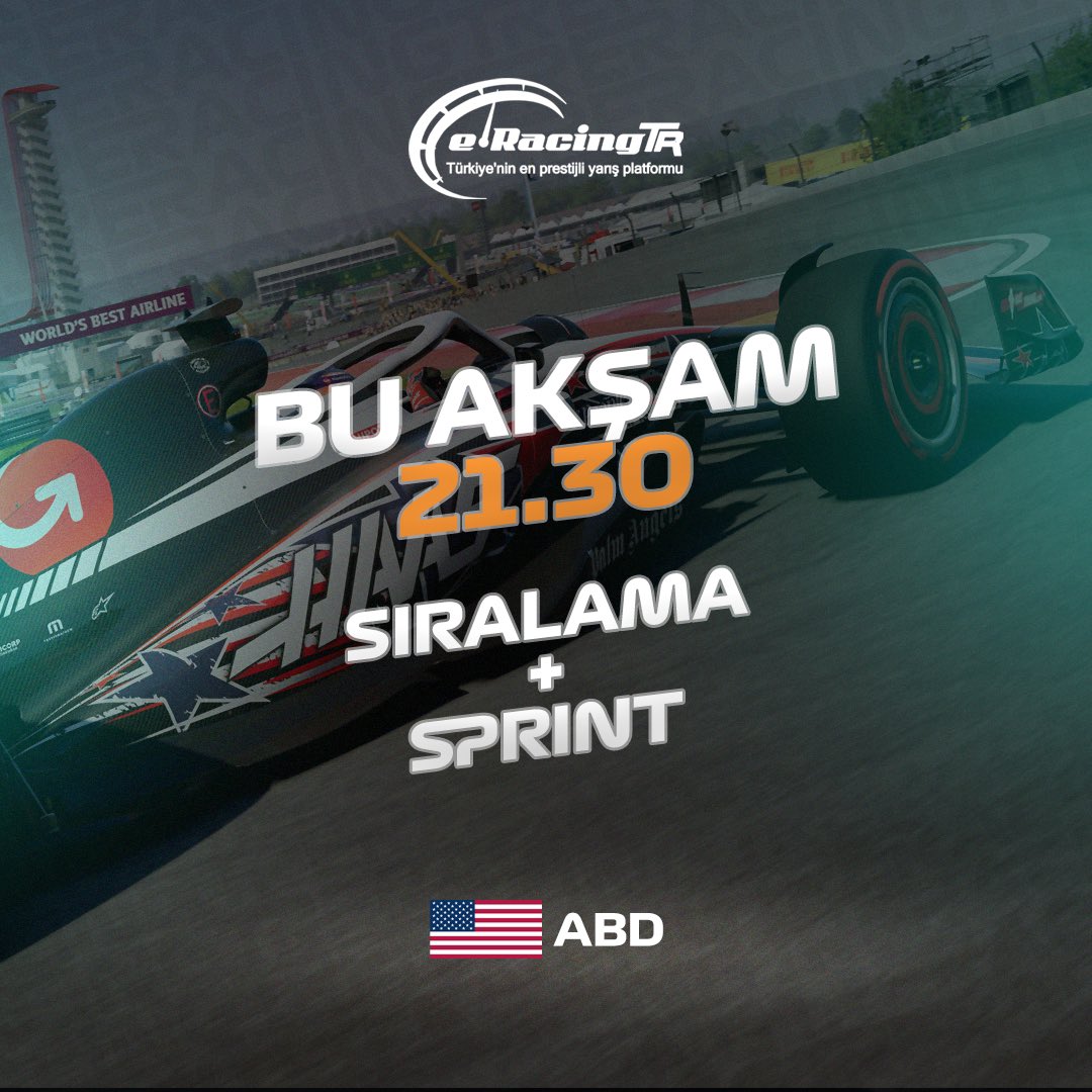 Amerika 🇺🇸 Sprint - Sıralama ile devam ediyoruz. Canlı yayınımız 21:30’da Twitch kanalımzda.

twitch.tv/eracingtr.com

#F1 #AbdGP #F1espor