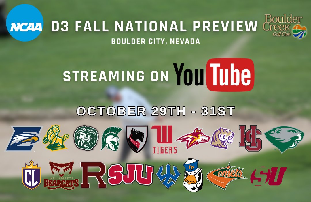 College Golf Network is heading out west for the NCAA D3 Fall National Preview, Hosted by Emory University, Coverage will begin October 29th - 31st 🎥