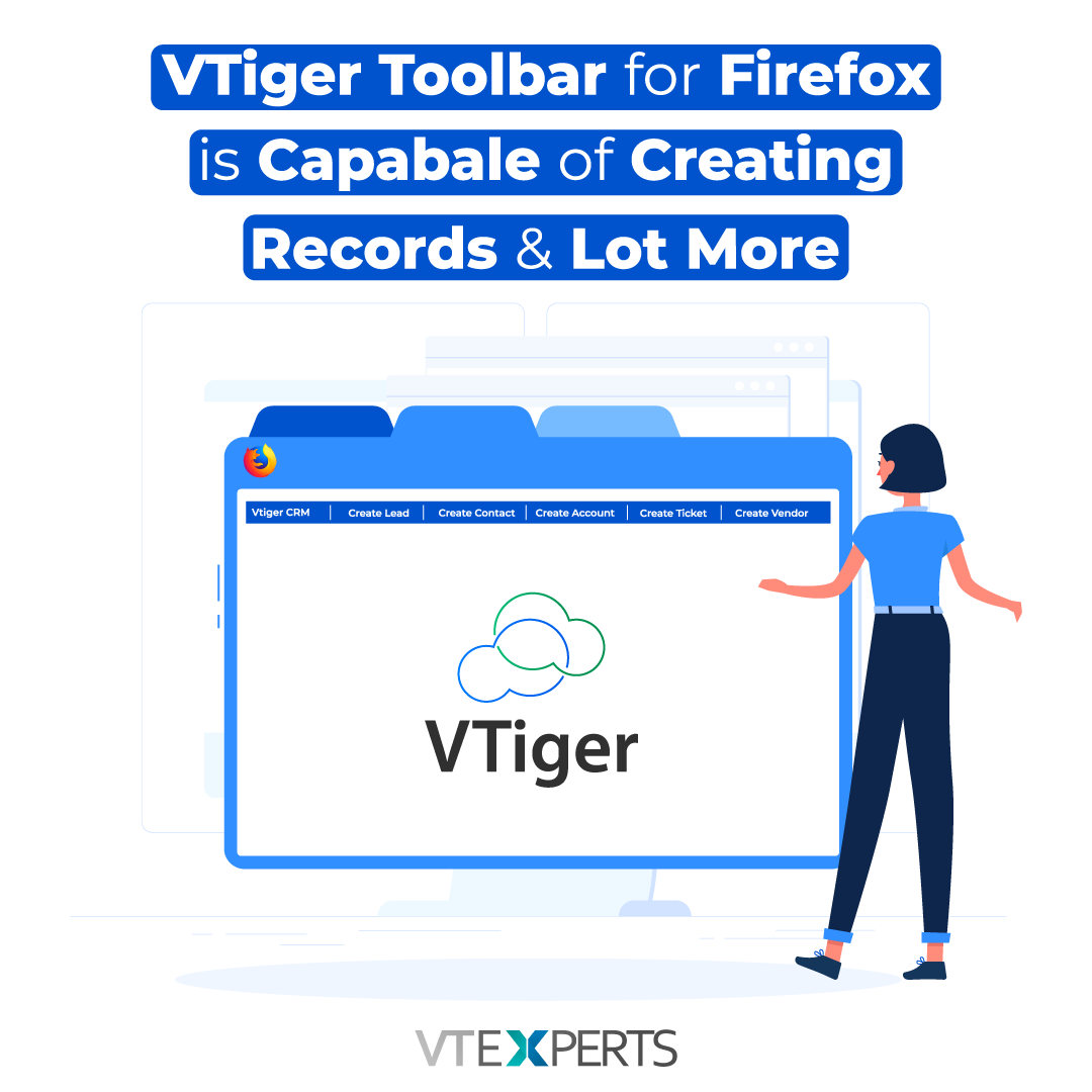vtexperts's tweet image. With the Firefox plugin for VTiger 7, you can create records directly from the Firefox toolbar without the necessity to login again and again to the VTiger CRM account
Details:bit.ly/FirefoxVTE
#VTExperts #VtigerCRM #vtiger #Vtiger7 #ExtensionPack #Mozilla #Firefox #Toolbar