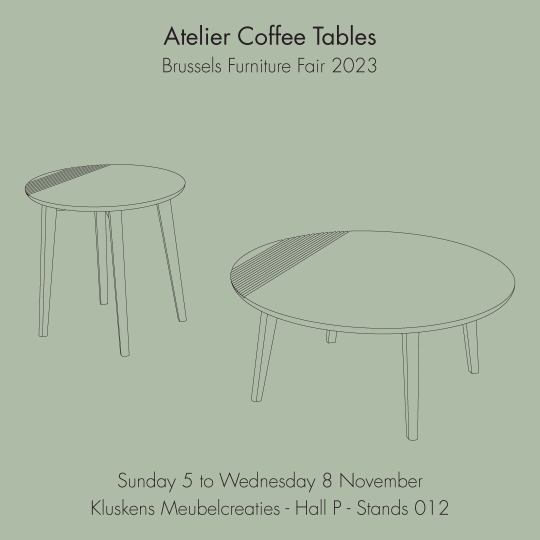 Our new ‘Atelier’ coffee tables 😍

Soon to be discovered in solid walnut at Meubelbeurs Brussel/Salon du Meuble Bruxelles (professionals only)

Designed by Claudio Di Palma
Handmade by Kluskens, since 1971