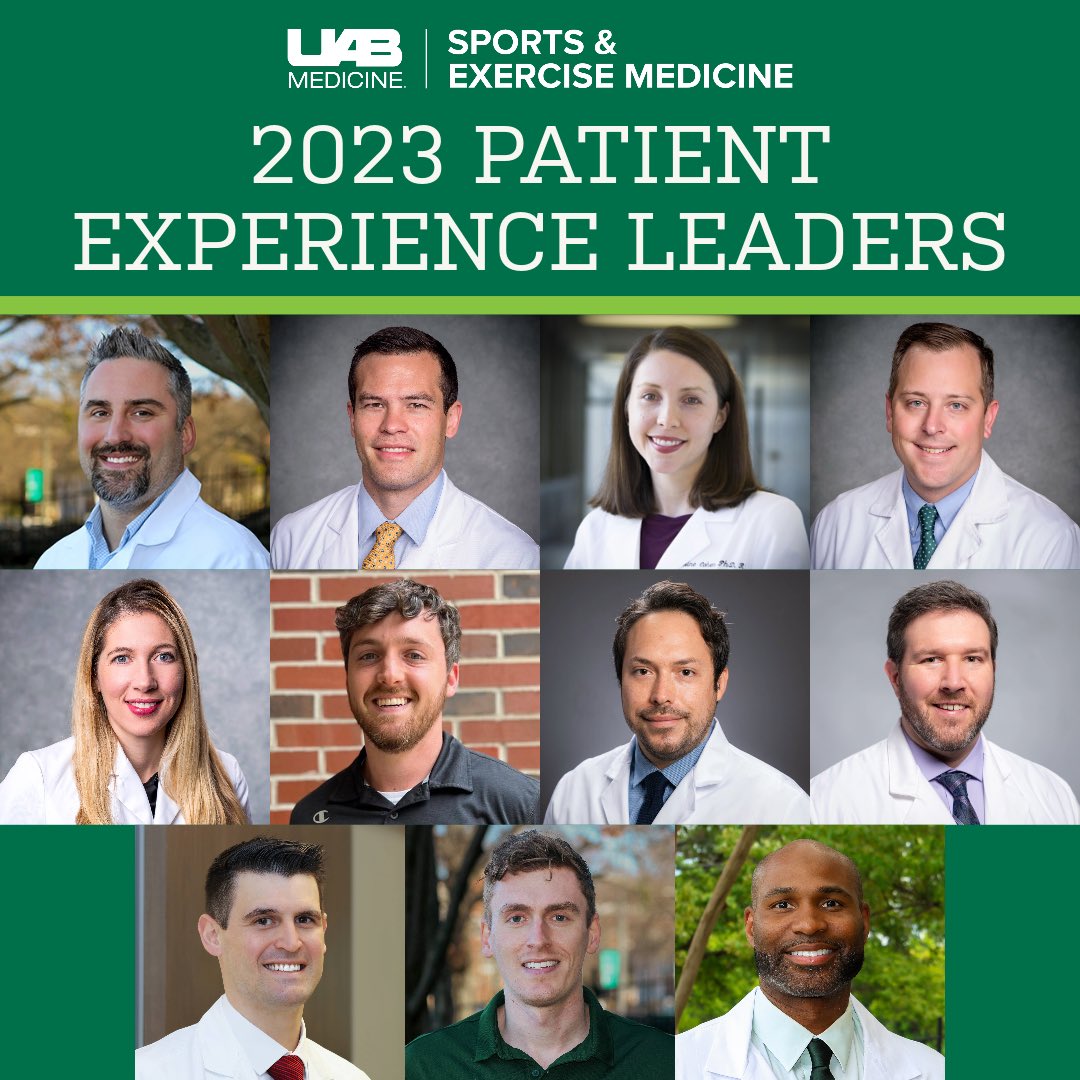 Congratulations to our 2023 Patient Experience Leaders of UAB Sports &amp; Exercise Medicine‼️

Read more about this honor and the list of recipients at the link below:
uab.edu/medicine/news/…