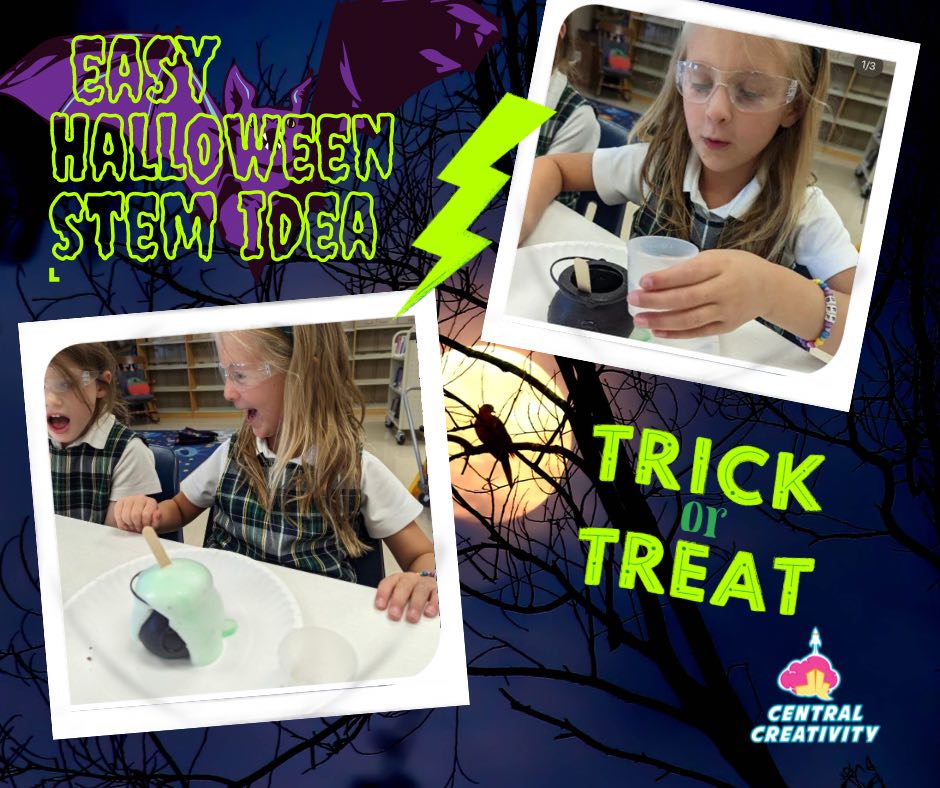 CntrlCre8ivity's tweet image. Dress up a classic baking soda + vinegar chemical reaction by conducting your experiment in a plastic cauldron, a goblet, or a carved pumpkin (to give it a potion-making feel). 🕷🎃👩‍🔬
#SpookySTEM #STEMeducation #centralcreativity #HalloweenSTEM #centralcreativitylouisville