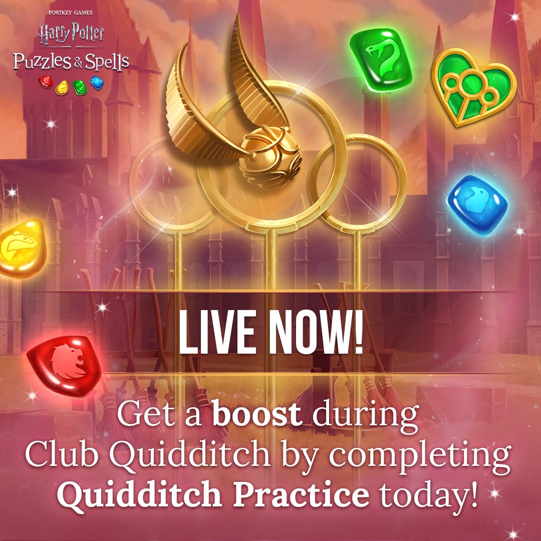 HPPuzzlesSpells's tweet photo. It's time for Quidditch Practice! Prepare yourself for Club Quidditch by working towards great buffs and rewards to propel your club to victory! ➡️ https://t.co/hbwpXYe3BT
#HarryPotter #PuzzlesAndSpells #ClubQuidditch #QuidditchPractice #GoldenSnitch https://t.co/TuR8B0u1z7