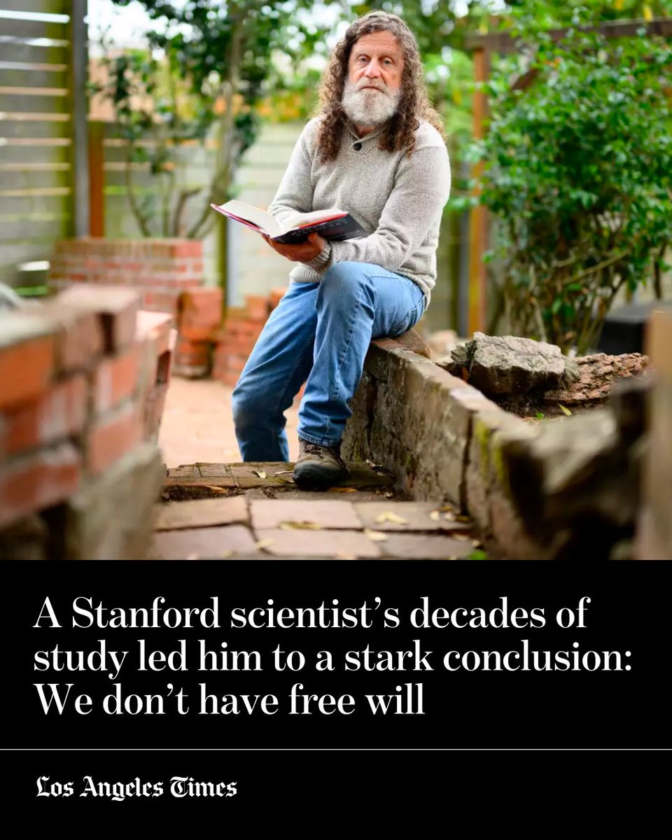 You may think you chose to read this, but Stanford scientist Robert Sapolsky would disagree. 

He says virtually all human behavior is beyond our conscious control.  

Read the story ⬇️
latimes.com/science/story/…
