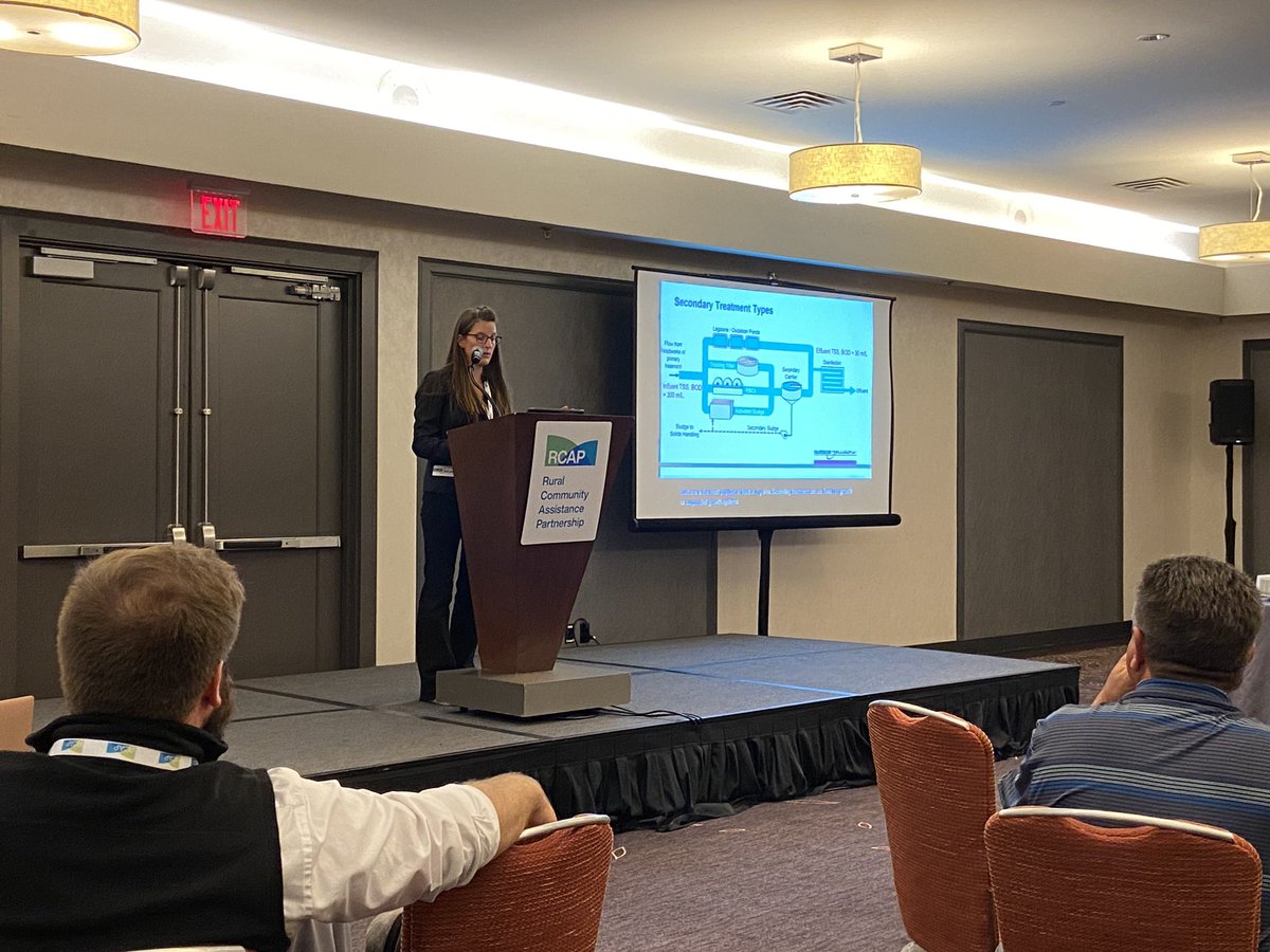 RCAP_Solutions's tweet photo. Rebekah Novak, Community Specialist, and Carlos Velázquez (@CVF_RCAP), Wastewater Manager, gave an enthusiastic presentation to fellow TAPs on “Wastewater Operation Basics &amp; Essential Documents in any Wastewater Treatment Plant” during @RCAPInc’s Conference! #RCAPConference2023 https://t.co/0kh7ihIUsX