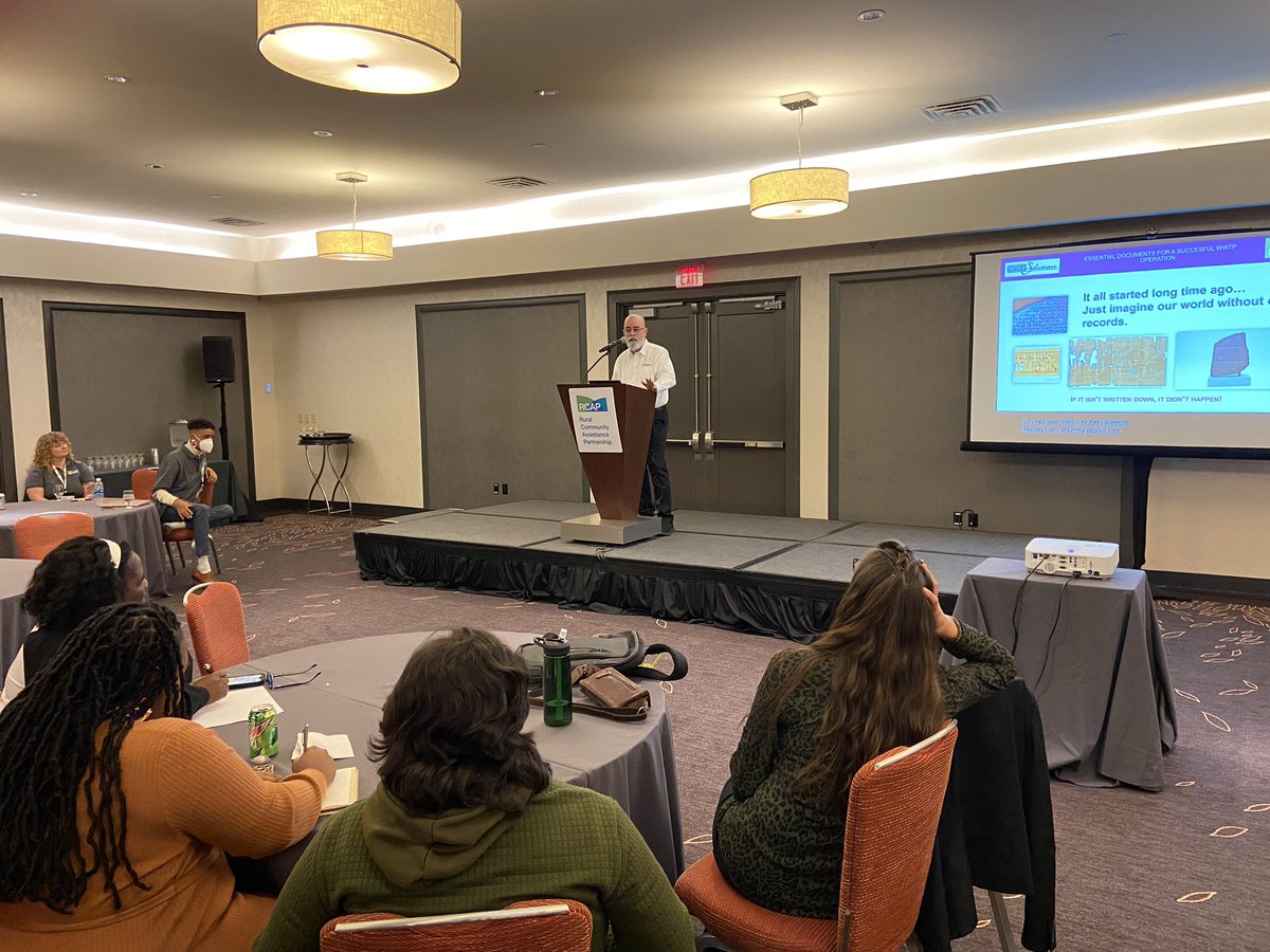 RCAP_Solutions's tweet photo. Rebekah Novak, Community Specialist, and Carlos Velázquez (@CVF_RCAP), Wastewater Manager, gave an enthusiastic presentation to fellow TAPs on “Wastewater Operation Basics &amp; Essential Documents in any Wastewater Treatment Plant” during @RCAPInc’s Conference! #RCAPConference2023 https://t.co/0kh7ihIUsX