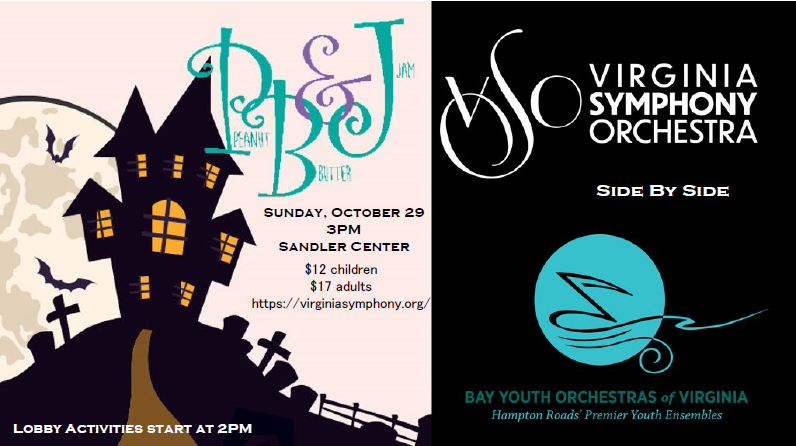 Double the orchestra means double the fun at Halloween Spooktacular! Sunday, October 29, 3PM at Sandler Center. Lobby activities start at 2 p.m. with a BYOV instrument petting zoo! Come dressed as your favorite character! virginiasymphony.org/halloween-spoo…