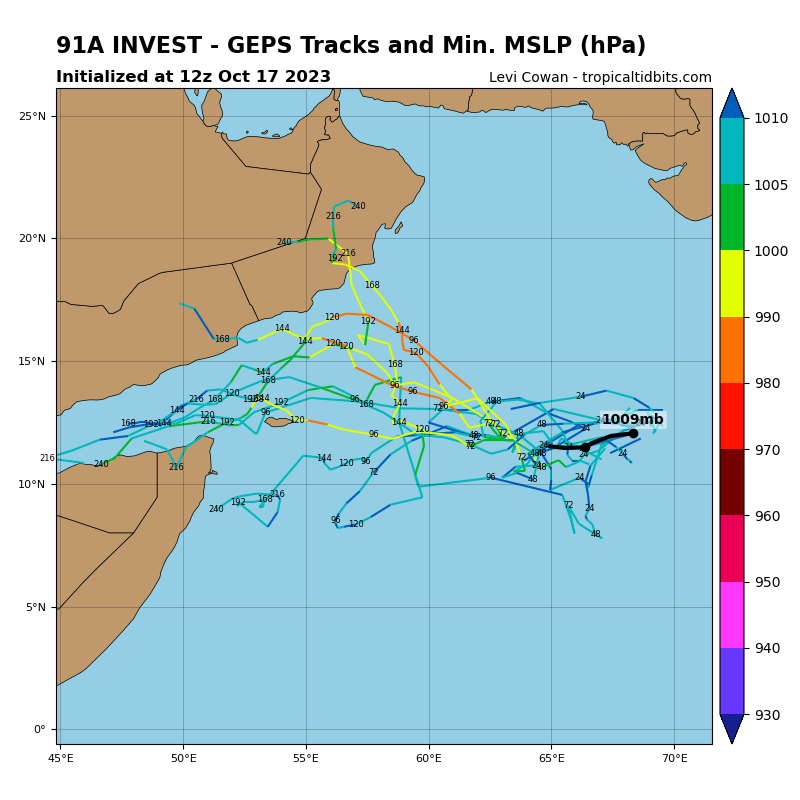 LimWeather's tweet photo. #ArabianSea has #Invest91A, WNW of #Lakshadweep, #India, forecast to head either W or recurve to the north then NE; interests from N #Somalia to #Gujarat incl #Pakistan, SE #Iran, #Oman, #Yemen should watch this closely!
#Tropicswx #wxtwitter #Tej #Cyclone #91A #ARB02 https://t.co/qHufESUqOg