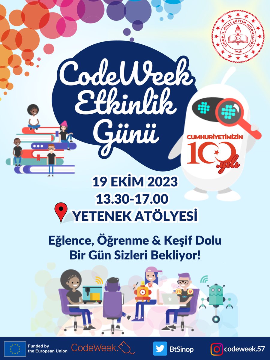 Sinop BT İl Koordinatörlüğü (@btsinop) on Twitter photo “Sinop CodeWeek Etkinlik Günü”ne davetlisiniz…. <a href="/sinopilmem/">Sinop Milli Eğitim Müdürlüğü</a> <a href="/CodeweekTurkiye/">Code Week Türkiye</a> <a href="/YLDZercan1957/">Ercan Yıldız🇹🇷</a> <a href="/mebyegitek/">Yenilik ve Eğitim Teknolojileri Genel Müdürlüğü</a> “Sinop CodeWeek Etkinlik Günü”ne davetlisiniz…. <a href="/sinopilmem/">Sinop Milli Eğitim Müdürlüğü</a> <a href="/CodeweekTurkiye/">Code Week Türkiye</a> <a href="/YLDZercan1957/">Ercan Yıldız🇹🇷</a> <a href="/mebyegitek/">Yenilik ve Eğitim Teknolojileri Genel Müdürlüğü</a>