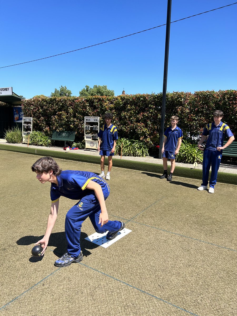 dlsMalvern's tweet photo. ACC sport is one again today and De La Salle College about to get going in the Intermediate Lawn Bowls Championship at MCC Hawthorn. 

A cracking day for lawn bowls and we wish the boys well!

#beyourbest #accmelb #striveforgreatness #lawnbowls https://t.co/RaHTeUrCkM