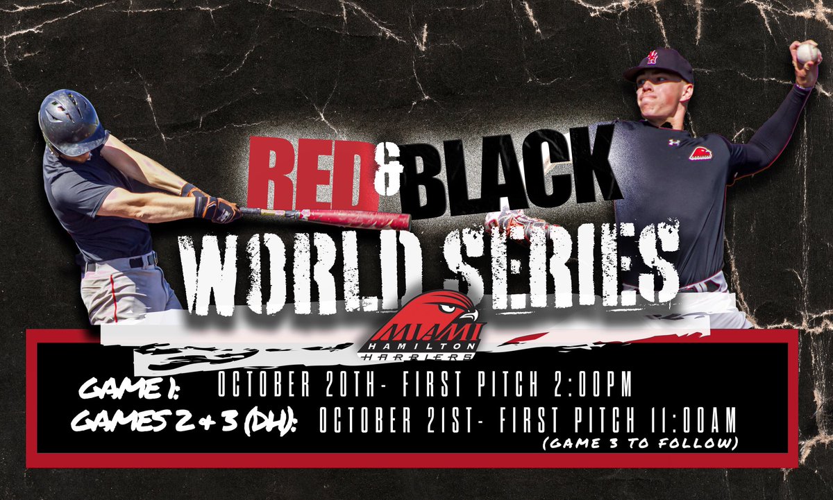 It’s that time of the year, again! 
The leaves are fallin’ but the Harriers are still ballin’! 

The Harriers have their Red &amp; Black World Series THIS WEEKEND!