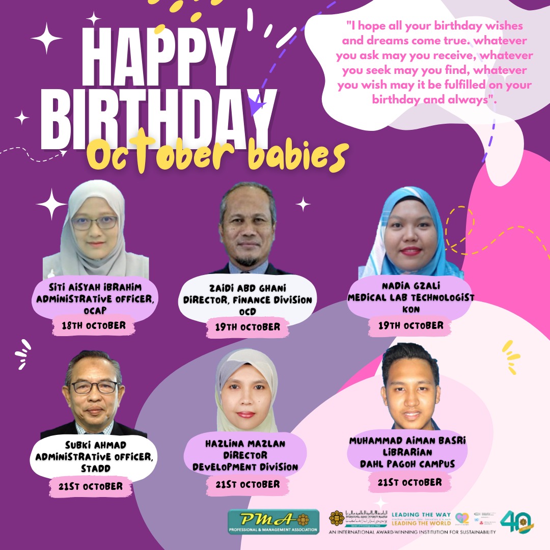 PMAFeedback's tweet photo. HAPPY BIRTHDAY, OCTOBERIAN!

PMA wishes all October babies a happy birthday celebration filled with love and prosperity.
May Allah shower His blessings on you today and beyond. Happy birthday to you from a heart that cares.

#pmaiium
#togetherweprosper https://t.co/exD32ExRAC