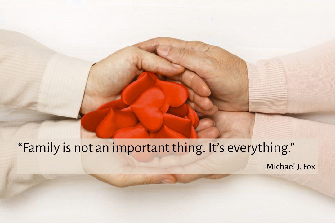 'Family is not an important thing. It's everything.' - Michael J. Fox

#breathingspaces #caregiving #caregiversupport #mindfulcaregiving #millennialcaregivers #eldercare #specialneedscare #memorycare #intentionalselfcare #michaeljfox #family