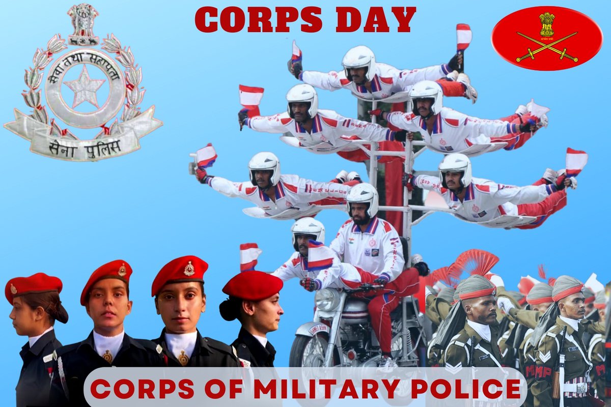 'सेवा तथा सहायता'

General Manoj Pande #COAS and All Ranks of #IndianArmy convey best wishes to All Ranks, #Veterans, #VeerNaris and Families of Corps of Military Police #CMP on the occasion of 84th Corps Day.

#IndianArmy 
#OnPathToTransformation