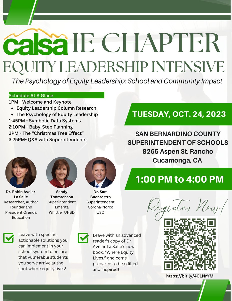 You can't miss this half-day leadership intensive on October 24th that will revolutionize the way you empower vulnerable students to thrive! Seats are limited, so secure yours now! 👉 bit.ly/401NrYM

#EquityEdu #EdReform #K12 #edutwitter #education