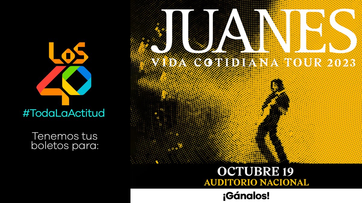 los40mx's tweet photo. #LOS40 te invita al concierto de Juanes en el Auditorio Nacional. Para participar por tus pases dobles sólo tienes que seguir esta cuenta y @elbrunchfm, comenta esta publicación con tu nombre completo y tu canción favorita (Los ganadores se eligen aleatoriamente). 🤞🍀 https://t.co/H5GYaBxmnA