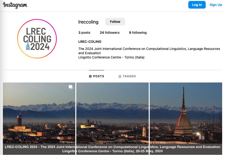 #NLProc please RT 📣 @LrecColing 's extended ddl is T-2 days away (Fri, 20 Oct 2023 AoE)! Two 🆕s: 1) You had Qs, now we have more answers too👉lrec-coling-2024.org/faq/! 2)➕follow the L-C insta account instagram.com/lreccoling/ Enjoy and welcome to Torino🇮🇹next May! @NicolettaCZ