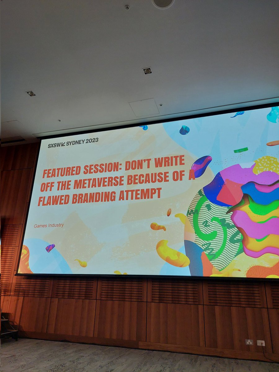 Great talk on the Metaverse <a href="/tdrobbo/">Tom Verrilli</a> really opened my eyes 🤯 #SXSWSydney