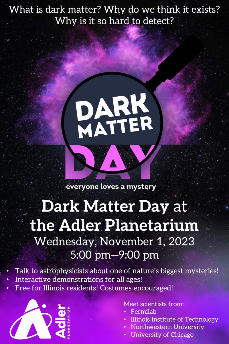 South Pole Telescope (@sptelescope) on Twitter photo Come see the South Pole Telescope / cosmic microwave background table and display at #darkmatterday at <a href="/AdlerPlanet/">AdlerPlanet</a> on November 1! <a href="/NSF/">U.S. National Science Foundation</a> Come see the South Pole Telescope / cosmic microwave background table and display at #darkmatterday at <a href="/AdlerPlanet/">AdlerPlanet</a> on November 1! <a href="/NSF/">U.S. National Science Foundation</a>