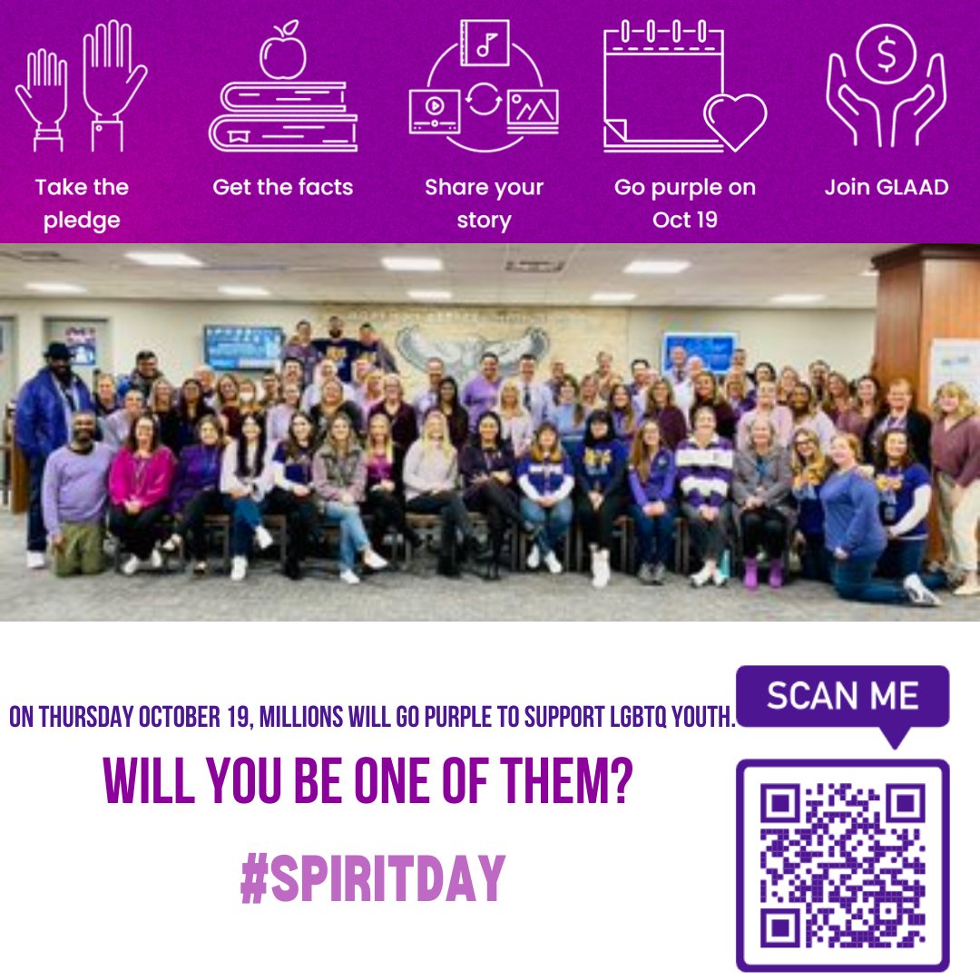 Looking forward to standing with my @HEHSHawks staff, students, and <a href="/HEHSUnitedHawks/">United Hawks</a> club by going purple for #SpiritDay on Thursday to take a stand against bullying and to support LGBTQ youth!