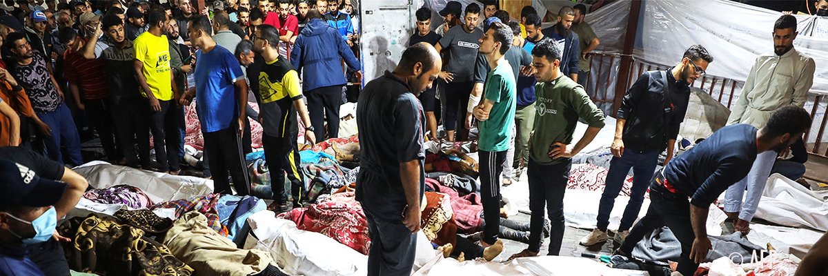 Killing of 100s in massive strike at Al Ahli Arab Hospital in #Gaza is totally unacceptable

'Hospitals are sacrosanct &amp; must be protected at all cost' -<a href="/volker_turk/">Volker Türk</a>: All States w/ influence must do everything in their power to end the violence &amp; killings

ow.ly/MCMN50PXVku