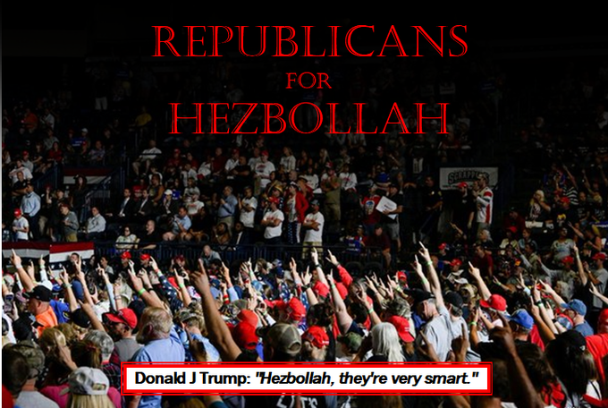 Republicans? You will NEVER get rid of the stench of Trump. This is GOP. The party of Hezbollah. Congratulations on your Magamadness. You will ALL be forced to admit, Trump was insane for saying this, & everybody will ask why did it take you so long PS #LetTrumpBeTrump