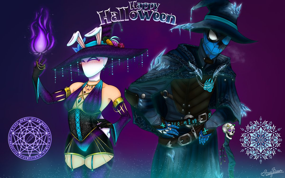 RayBeanTW's tweet photo. New arttttt, forgot to post this! 

Happy Halloween My Lovelies!! 🧹🧙‍♀️🪄💜 https://t.co/vDZxiz74FJ