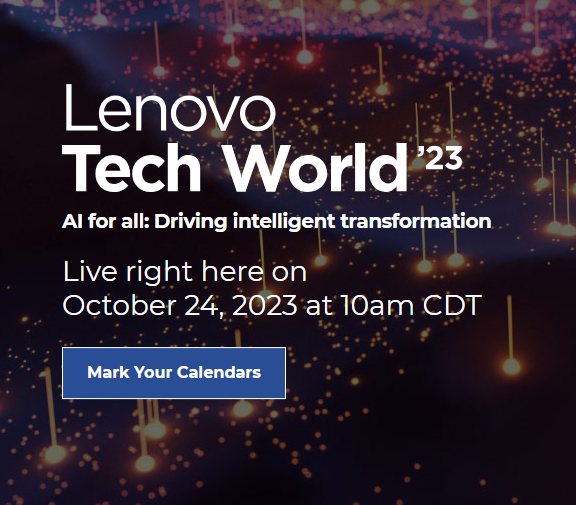 Looking forward to this — next week, join us at <a href="/Lenovo/">Lenovo</a> Tech World to learn more about how we're deploying #AI to reinforce the "personal" in PCs! lenovo.com/us/en/events/t…