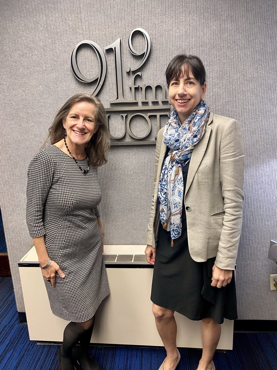 What a visit today <a href="/WUOTFM/">WUOT</a> with <a href="/melaniefaizer/">Melanie Faizer</a> and <a href="/UTJEM/">UT School of Journalism and Media</a> alumna and former <a href="/UTKDailyBeacon/">The Daily Beacon</a> editor, Viola Gienger, Washington Senior Editor of Just Security. Don’t miss Ms. Gienger’s presentation tonight at 5:30 pm <a href="/UTBakerSchool/">Baker School of Public Policy and Public Affairs</a> tiny.utk.edu/NSDLGienger