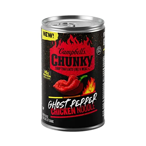 I expect Campbell's soups to be extremely bland, so when I bought a can of this Ghost Pepper Chicken Noodle at the store I was expecting mild spice, at most.

I was sorely mistaken.

It wasn't the spiciest thing I've ever eaten, but it was *way* more intense than anticipated.