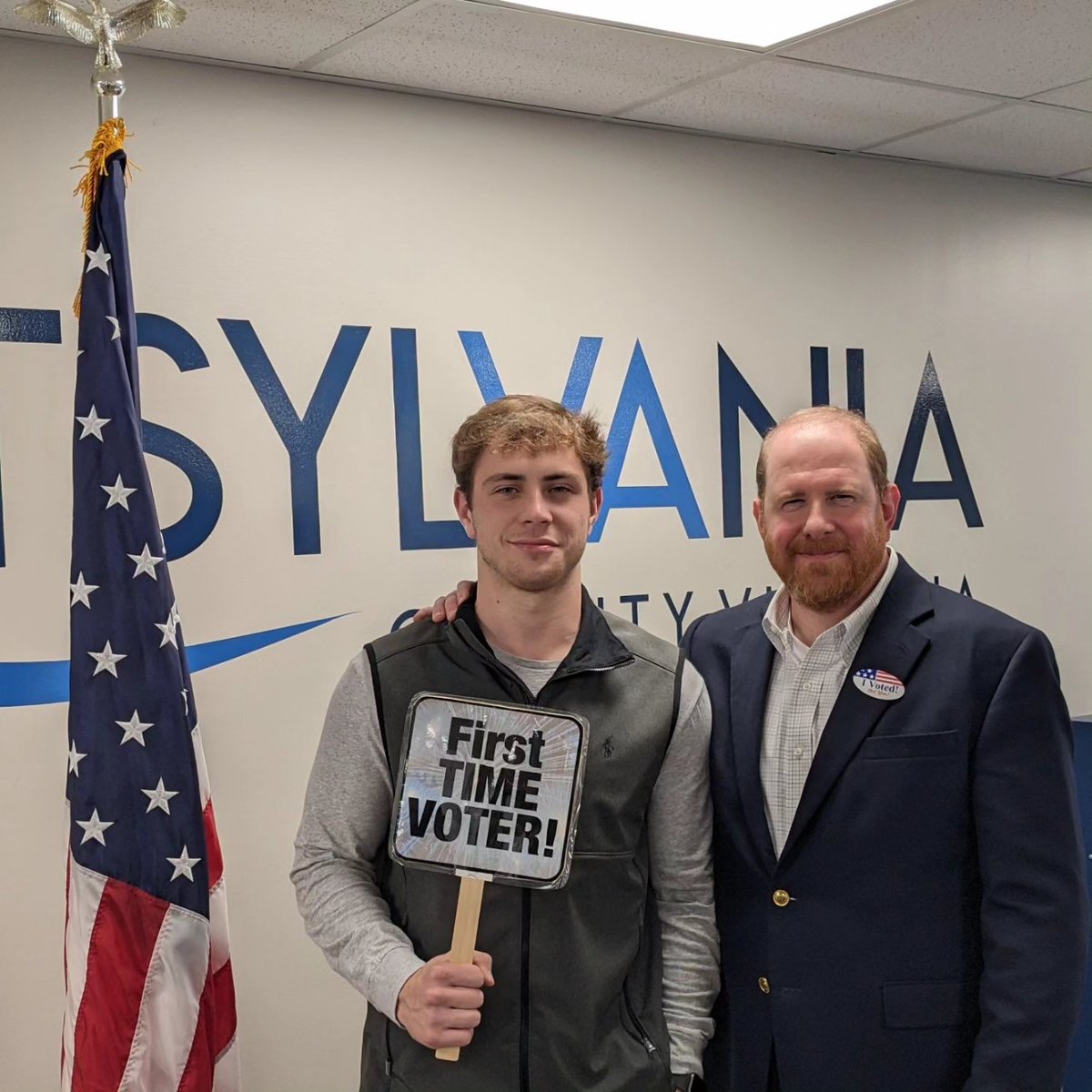 I appreciate my son Roger being a good sport today and allowing me the privilege to join him as he voted for the first time! It was a joy to vote with him and glad he chose to do this while home during his fall break from college.