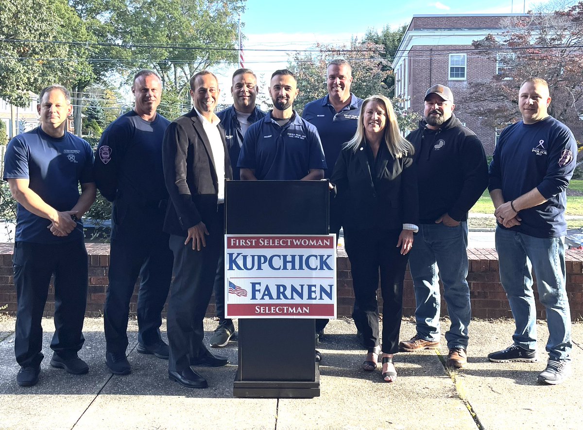 FPDUnion's tweet photo. The Fairfield Police Union, COPS Local 550, is pleased to announce our endorsements of Brenda Kupchick for the position of First Selectwoman and her running mate, Brian Farnen for the position of Selectman in the upcoming election.

https://t.co/XJphkan5Bg https://t.co/ybK4tdbWNO