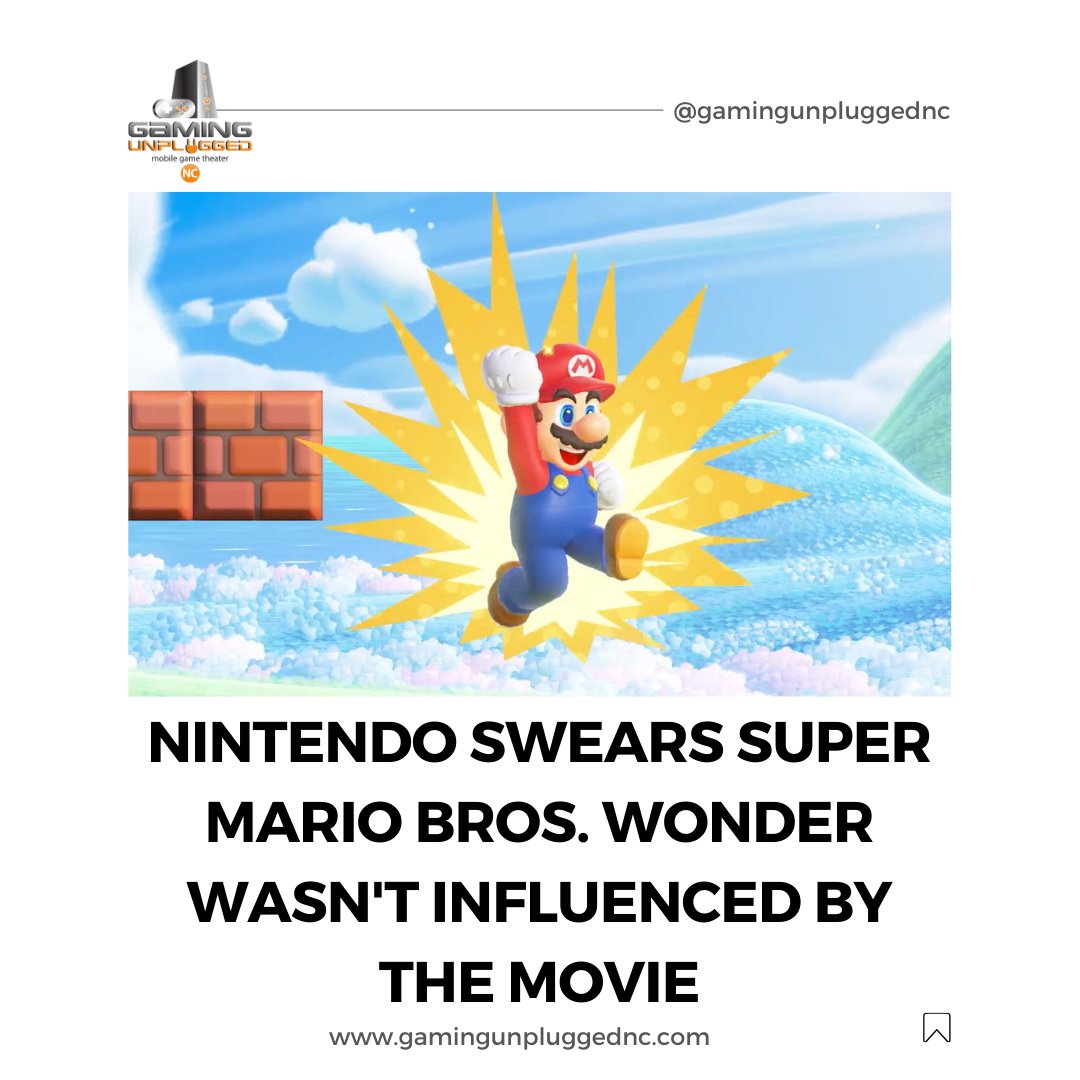 GamingUnplugNC's tweet image. Exciting updates from Nintendo on Super Mario Bros. Wonder! 🎮The game's developers share insights on its creation, including a confirmation that it wasn't influenced by the Super Mario Bros. Movie.

#SuperMarioWonder #GamingUpdates #NintendoMagic