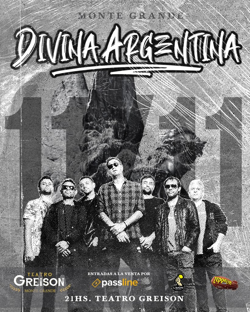 Divina nos ha manifestado el "1111", se trata de una invitación suave pero insistente a embarcarnos en un nuevo viaje. Nos vemos el 11-11 en el Teatro Greison, seamos todos bienvenidos a una NOCHE DE ROCK.

Entradas ya a la venta en sistema passline.com.ar