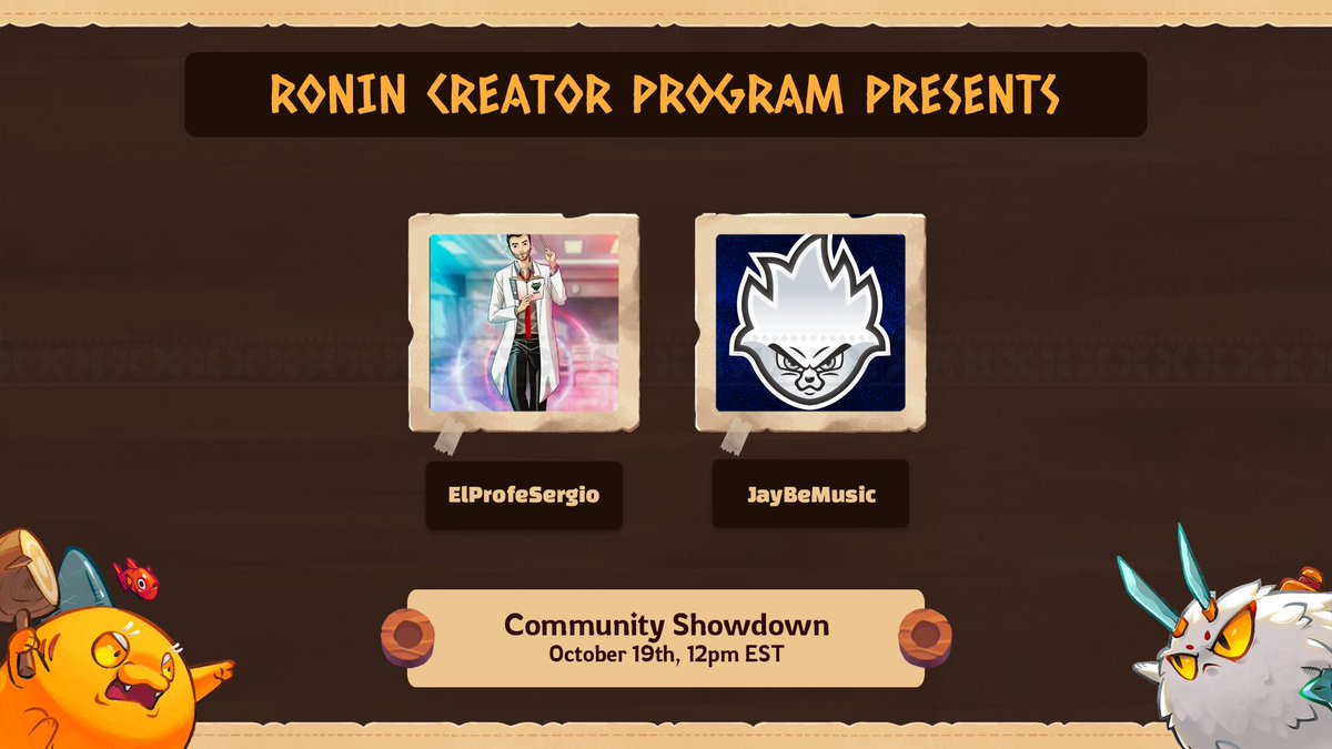 AxieInfinity's tweet photo. Get ready for the first-ever Community Showdown ⚔️
Axie Creator Community vs. Axie Creator
Community Creators will pick members from their community to battle each other...
...and the first community to 7 victories wins! 🔥
Stream links below 👇 https://t.co/Ss1PTZdUx2