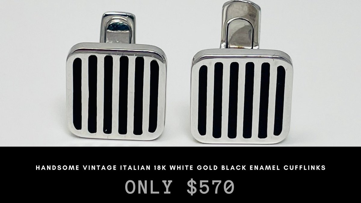 ONLY $570!
Handsome Vintage Italian 18k White Gold Black Enamel Cufflinks
facebook.com/photo/?fbid=73…
#rickkleinvehndiamondbrokers #18kgold #whitegold #enamel #cufflinks #mensfashion #giftsforhim #goldcufflinks #vintage #vintagefashion #vintagecufflinks #italiangold #italianfashion