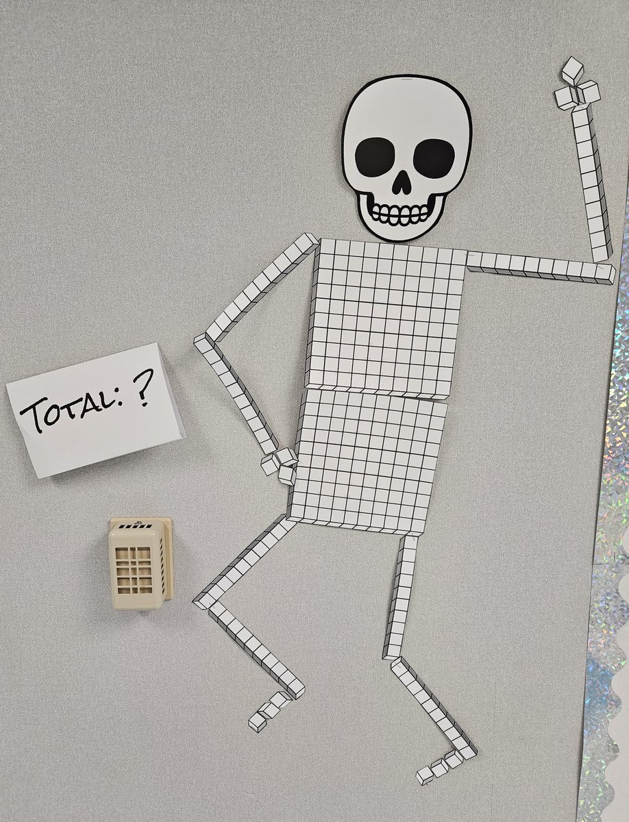 LadybugCJB's tweet image. Base 10 Block Skeletons that I put up in the hallways today. Students can figure out the total and then open it up to see the answer. I also made a mini-version so the students could make their own. @GenoaElementary #genoaowls @PISDESMath #pisdmathchat #mathematizing