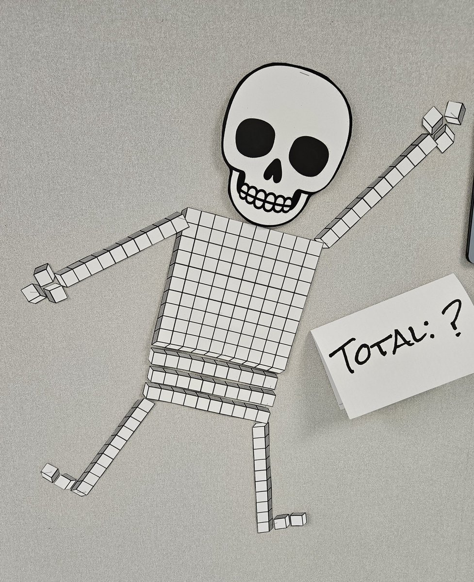 LadybugCJB's tweet image. Base 10 Block Skeletons that I put up in the hallways today. Students can figure out the total and then open it up to see the answer. I also made a mini-version so the students could make their own. @GenoaElementary #genoaowls @PISDESMath #pisdmathchat #mathematizing