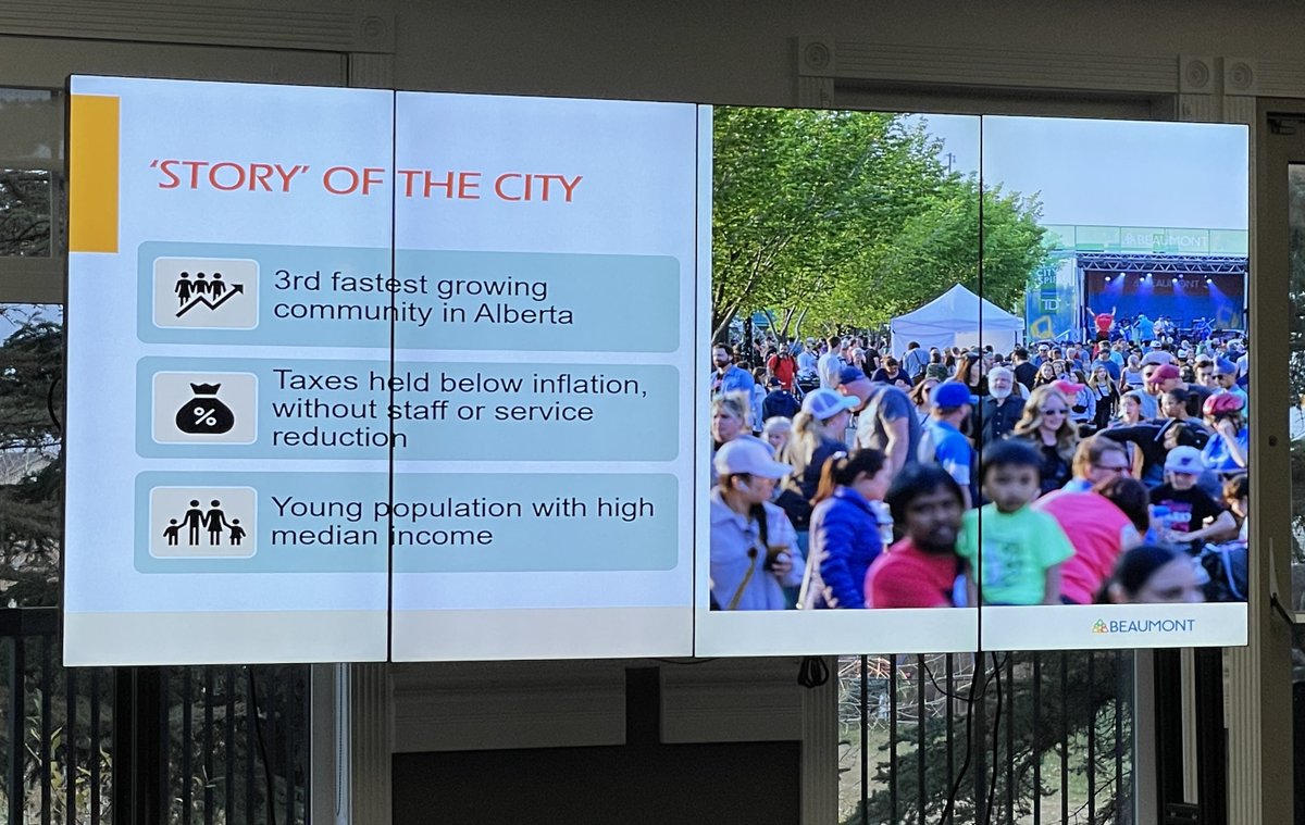 Great turnout this a.m. at the @T4XBeaumont State of the City address by Mayor Daneluik.

From collab w/ @AMTA_ca on a transportation & tech innovation campus, to building a 10G network w/ @Meridiam, the City is attracting investors & creating jobs.

Great news for #YEGMetro!