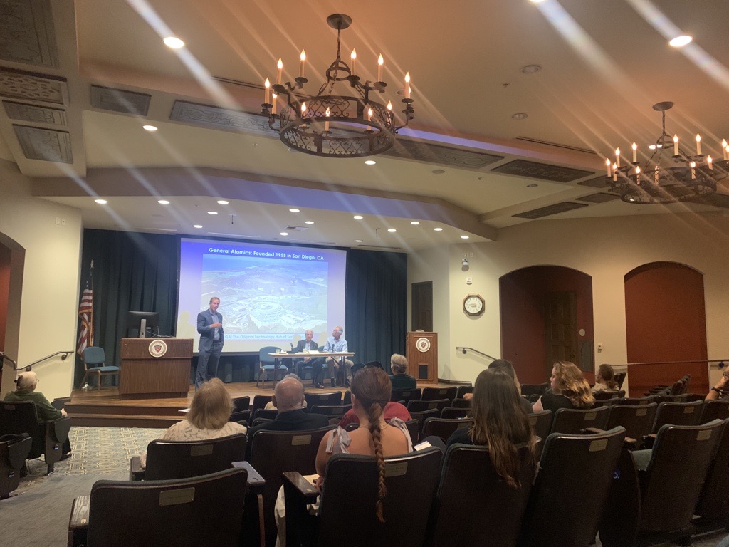 ANS_org's tweet image. Happy #NuclearSciWeek! In celebration of NSW this weekend, ANS and @anssandiego hosted a community event in San Diego that included a screening of @TheOliverStone's film @NuclearNowFilm, followed by a panel of experts who spoke about why #nuclear is crucial for the future.