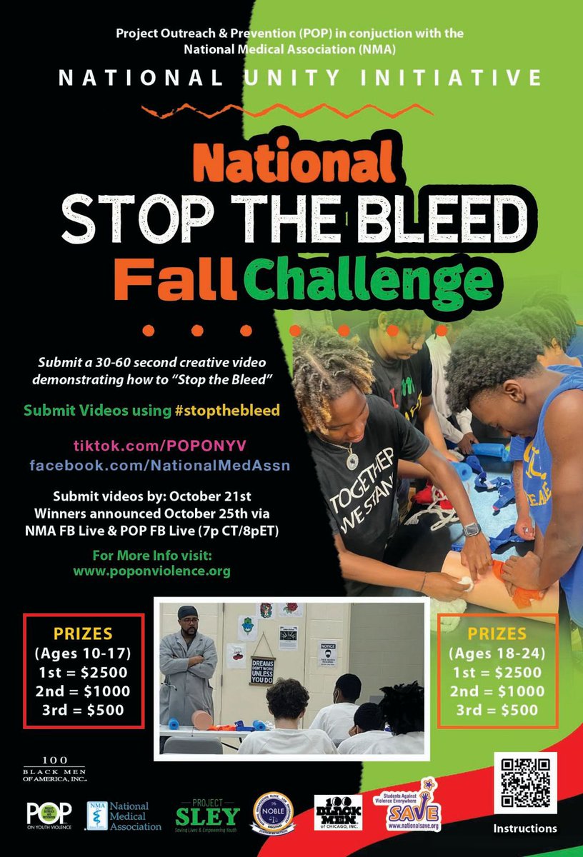 Hey Everyone! Share this opportunity with anyone under the age of 24yo! 1st prize $2500 for doing a Stop The Bleed TikTok. #youthviolenceprevention #stopthebleed