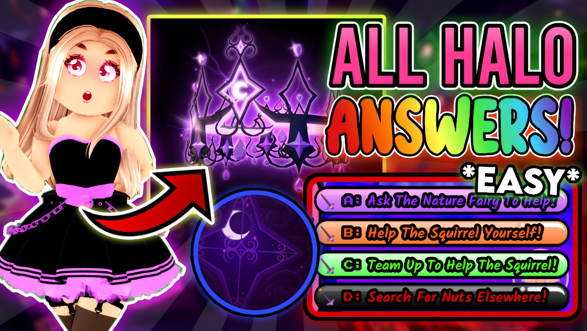 ALL HALO ANSWERS! How To WIN THE DARKFAIRY Halloween HALO EASILY! 🍬  Royalloween 2023 Update Roblox 