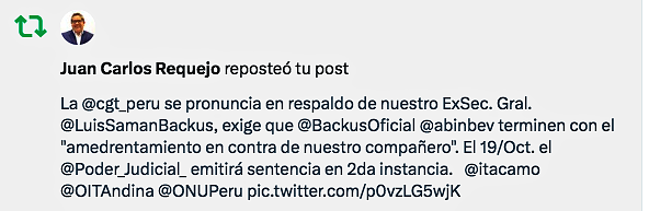 Sindicato Backus tweet media