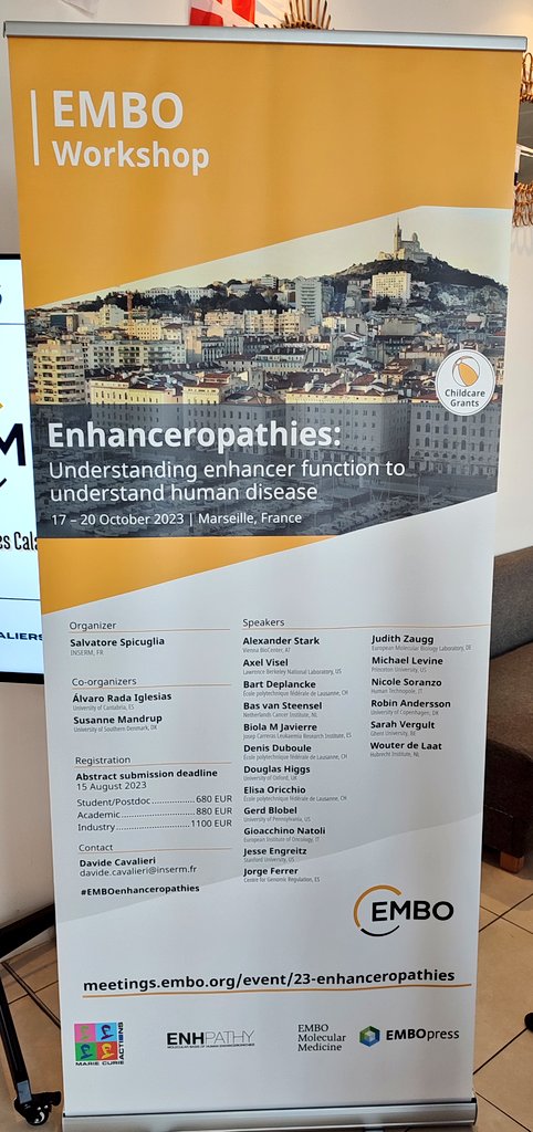 serialChIPer's tweet photo. Gotta love a meeting all about enhancers! 🤩🤩🤩 
Also a great way to introduce my newest colleague, PhD student extraordinaire, @KarenYaacoub  to the field, while reconnecting with old friends like the one and only @ElphegeNoraLab 🥳 https://t.co/5cl8EpK9BN