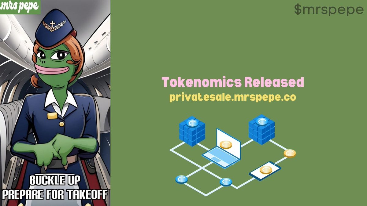 MrsPepeOG's tweet photo. 🚀ATTENTION #MrsPepe COMMUNITY

🐸$mrspepe unveils her brilliant NEW tokenomics! 
👉https://t.co/oQahE5lZOx

Dive into the details of our strategic approach📈

#mrspepe #pepe #tokenomics #investing #erc #erc20 #binance #sbf #cryptop2e #p2e https://t.co/ndjLd98iQH