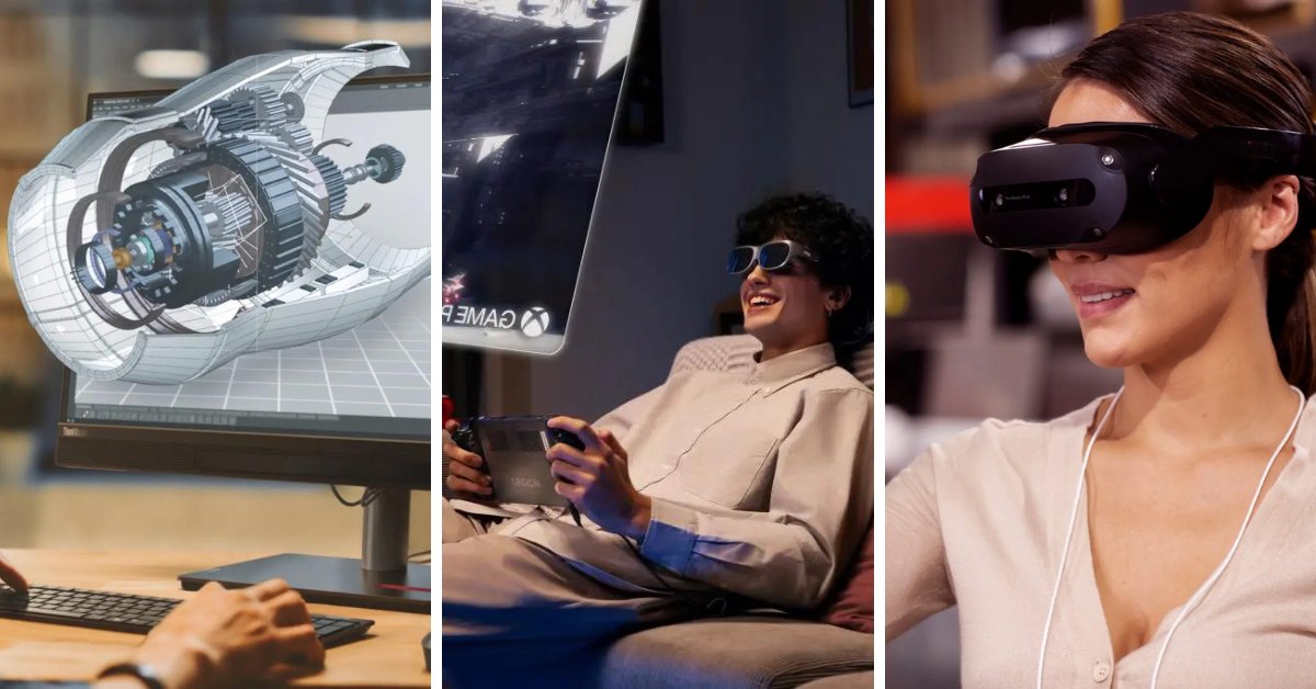 DarylCromer's tweet image. At @Lenovo, we love to push and break imagined boundaries, like around how users interact with technology. Take the new #ThinkVision 27 3D Monitor, the new Legion Glasses and Legion Go, and the #ThinkReality VRX — all boundary-breaking in terms of user interfaces!